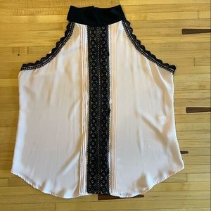 NWT NY&Co Pink and Black Lace Tank Blouse